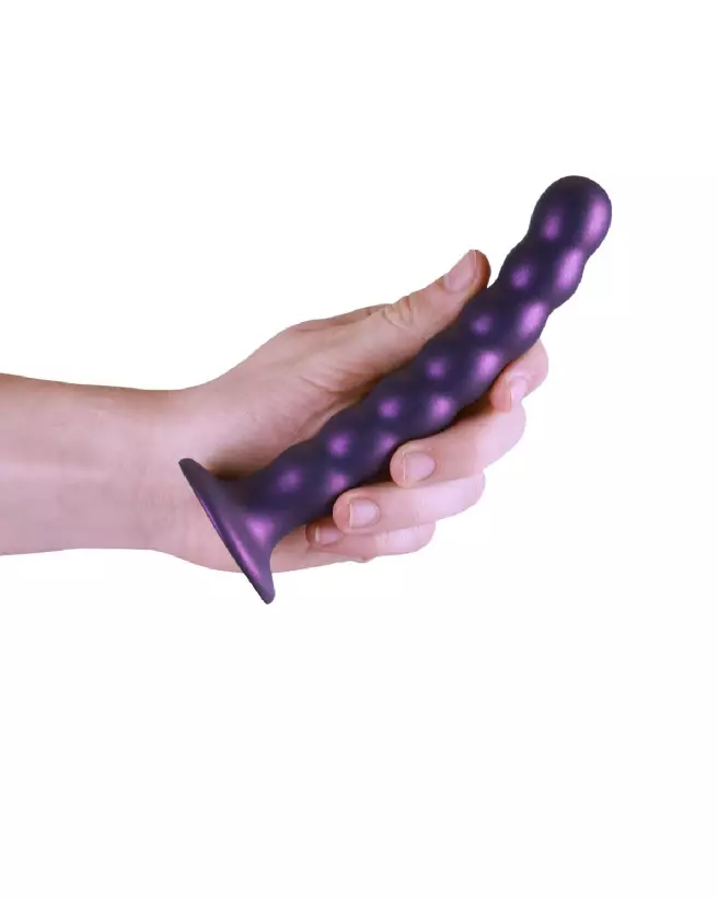 Dildo G-Spot Perlé Silicone Violet Métallique Ouch! by Shots-7