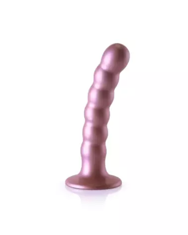Beaded Silicone G-Spot Dildo Rose Gold 13 cm by Ouch! Shots-1