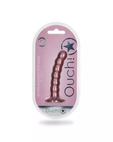 Beaded Silicone G-Spot Dildo Rose Gold 13 cm by Ouch! Shots-2