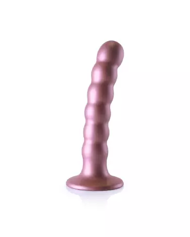 Beaded Silicone G-Spot Dildo Rose Gold 13 cm by Ouch! Shots-3