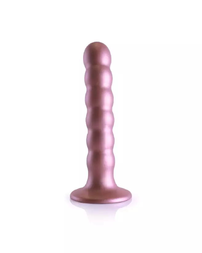 Beaded Silicone G-Spot Dildo Rose Gold 13 cm by Ouch! Shots-4