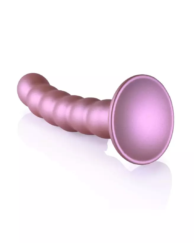 Beaded Silicone G-Spot Dildo Rose Gold 13 cm by Ouch! Shots-5