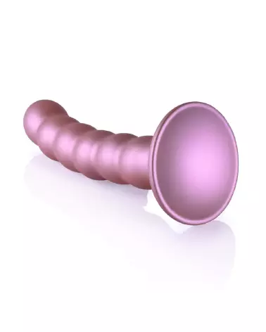 Beaded Silicone G-Spot Dildo Rose Gold 13 cm by Ouch! Shots-5
