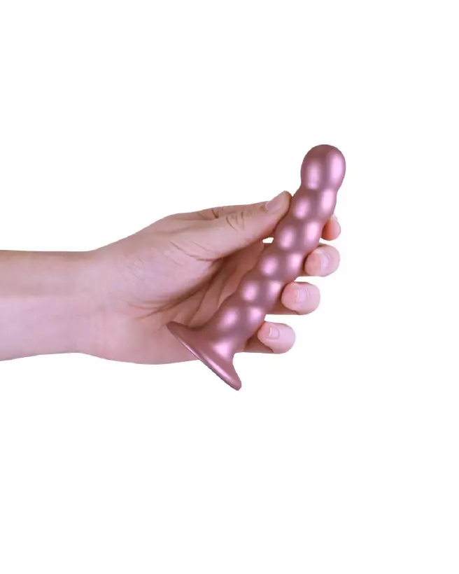 Beaded Silicone G-Spot Dildo Rose Gold 13 cm by Ouch! Shots-7