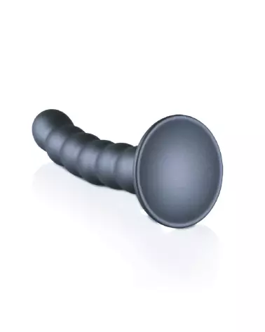 Beaded Silicone G-Spot Dildo 13cm Gunmetal par Ouch! Shots-5