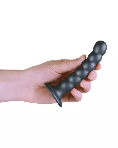 Beaded Silicone G-Spot Dildo 13cm Gunmetal par Ouch! Shots-7