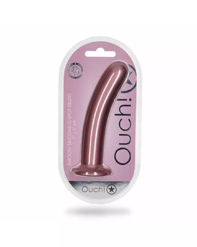 Image du Dildo Silicone G-Spot Rose Gold de Ouch! by Shots, 17 cm-2