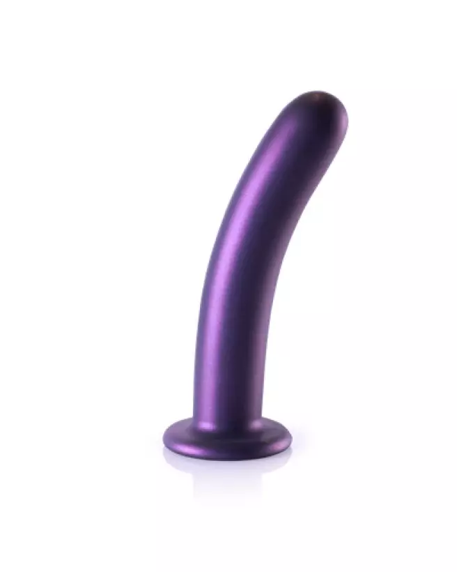Smooth Silicone G-Spot Dildo Metallic Purple Ouch by Shots-1