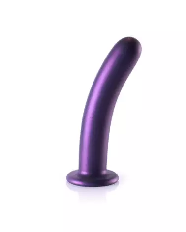 Smooth Silicone G-Spot Dildo Metallic Purple Ouch by Shots-1