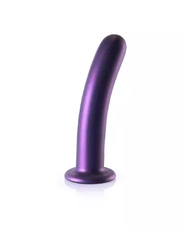 Smooth Silicone G-Spot Dildo Metallic Purple Ouch by Shots-3