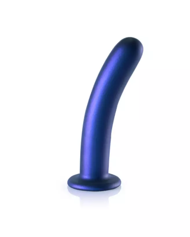 Image du Smooth Silicone G-Spot Dildo 17 cm en Metallic Blue par Ouch! by Shots-1