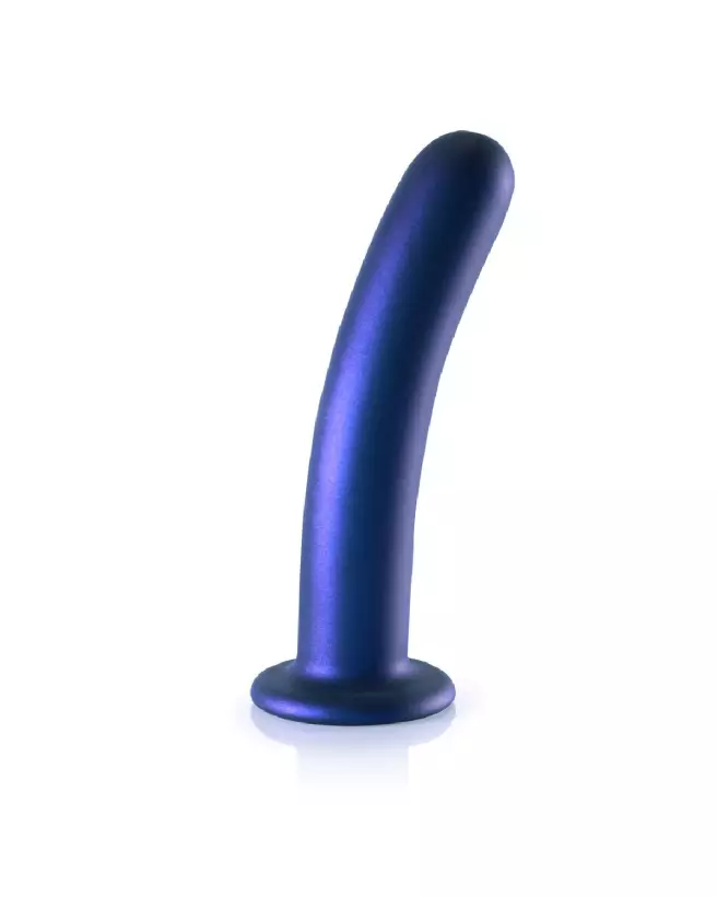 Image du Smooth Silicone G-Spot Dildo 17 cm en Metallic Blue par Ouch! by Shots-3