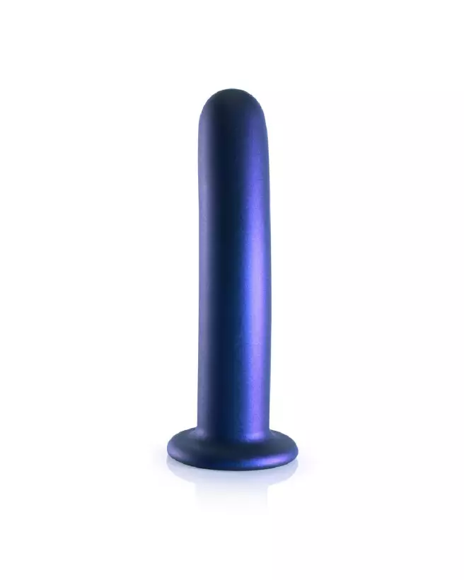 Image du Smooth Silicone G-Spot Dildo 17 cm en Metallic Blue par Ouch! by Shots-4
