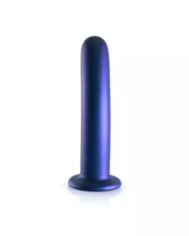 Image du Smooth Silicone G-Spot Dildo 17 cm en Metallic Blue par Ouch! by Shots-4