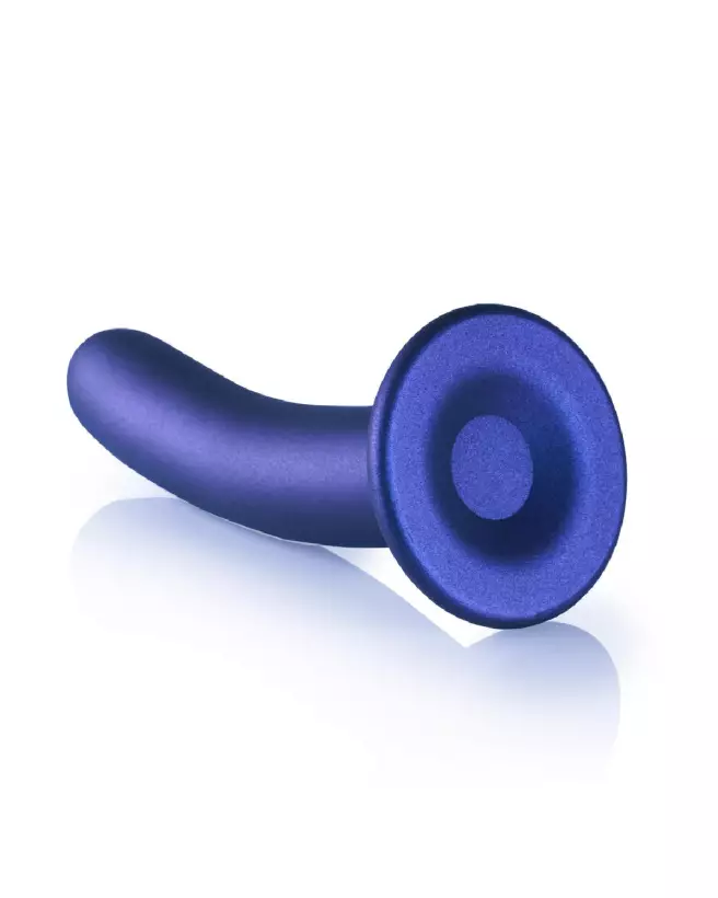 Image du Smooth Silicone G-Spot Dildo 17 cm en Metallic Blue par Ouch! by Shots-5