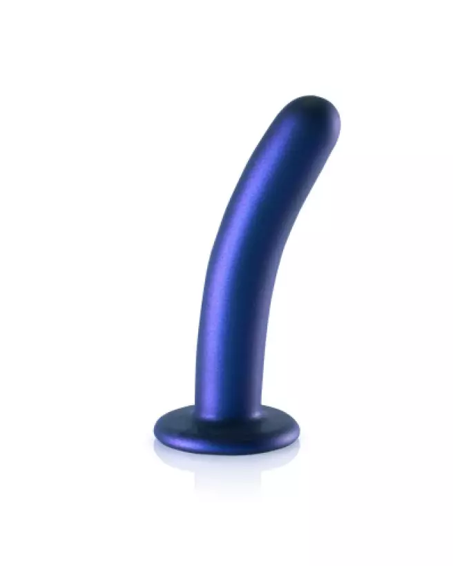 Dildo G-Spot en silicone bleu métallique 6 pouces Ouch! by Shots-1