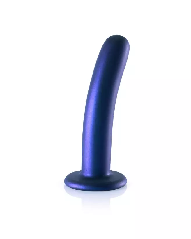 Dildo G-Spot en silicone bleu métallique 6 pouces Ouch! by Shots-3