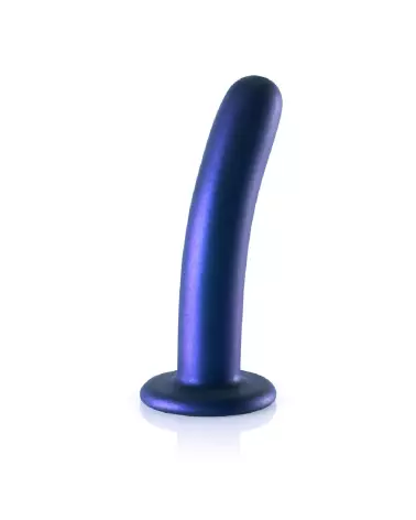 Dildo G-Spot en silicone bleu métallique 6 pouces Ouch! by Shots-3