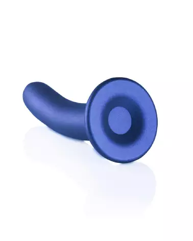 Dildo G-Spot en silicone bleu métallique 6 pouces Ouch! by Shots-5