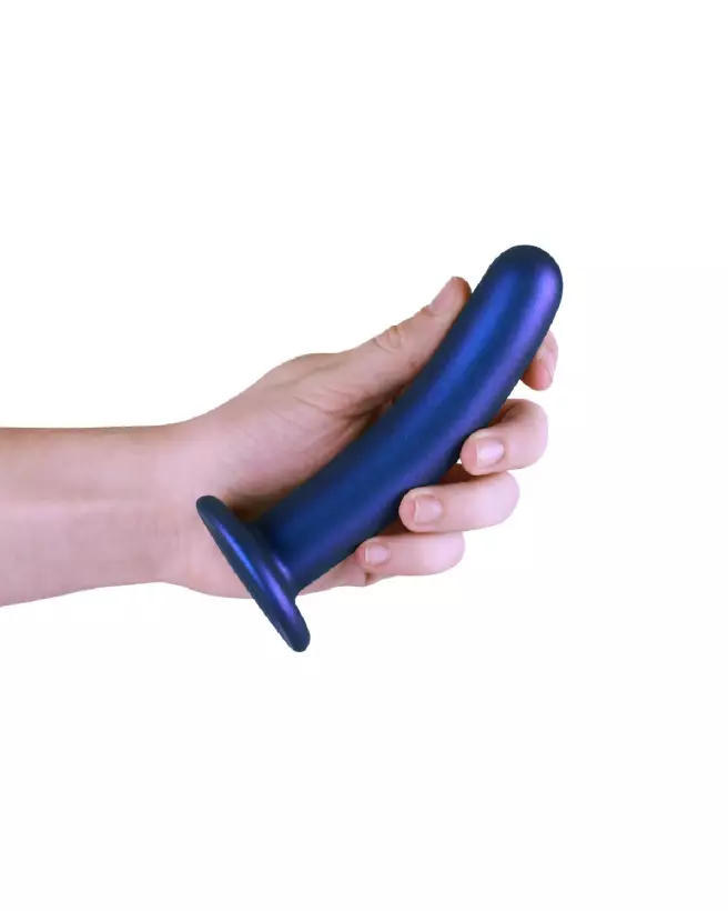 Dildo G-Spot en silicone bleu métallique 6 pouces Ouch! by Shots-7