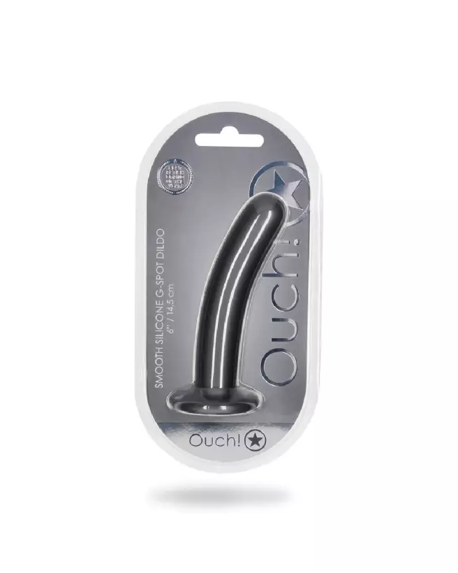 Silicone G-Spot Dildo 14.5 cm Gunmetal Color by Ouch! Shots for Targeted Pleasure-2