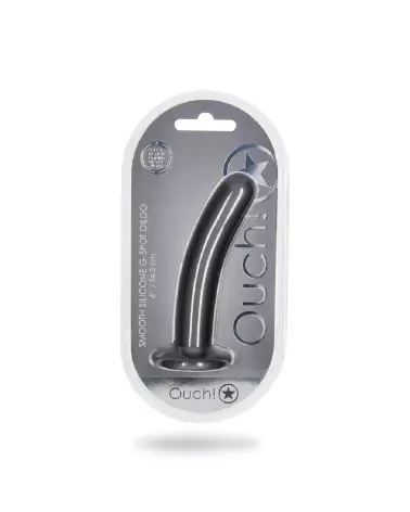 Silicone G-Spot Dildo 14.5 cm Gunmetal Color by Ouch! Shots for Targeted Pleasure-2