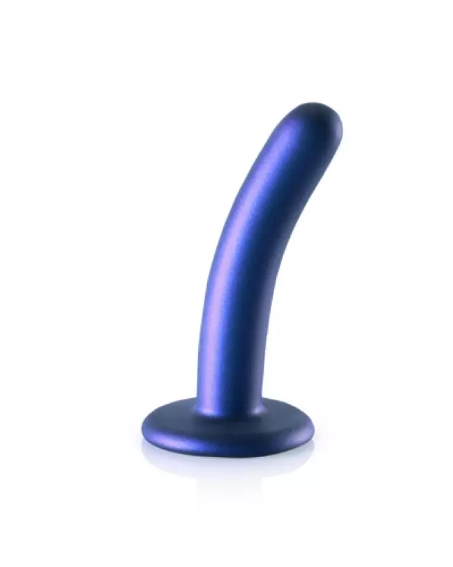 Smooth Silicone G-Spot Dildo Metallic Blue by Ouch! - Premium Quality Adult Toy-1
