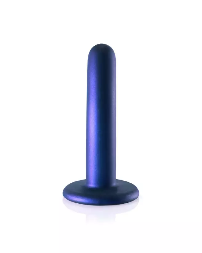 Smooth Silicone G-Spot Dildo Metallic Blue by Ouch! - Premium Quality Adult Toy-4