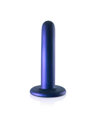 Smooth Silicone G-Spot Dildo Metallic Blue by Ouch! - Premium Quality Adult Toy-4