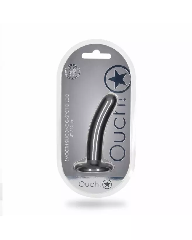 Silicone G-Spot Dildo 12 cm Gunmetal by Ouch! Shots for Intense Pleasure-2