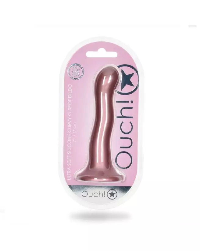 Dildo G-Spot en silicone Rose Gold de Ouch! by Shots-2