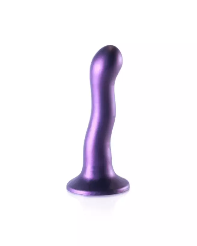 Dildo G-Spot en silicone violet métallique de 17 cm de Ouch! by Shots-1