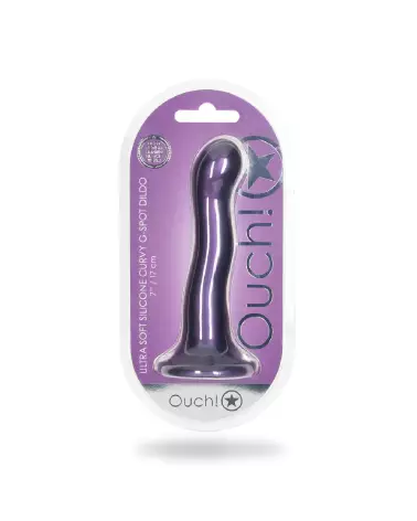 Dildo G-Spot en silicone violet métallique de 17 cm de Ouch! by Shots-2