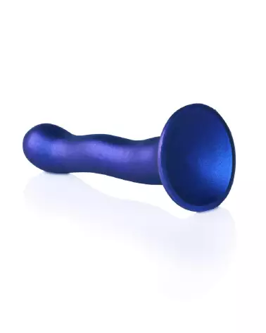 Silicone Curvy G-Spot Dildo 17 cm Metallic Blue by Ouch! Shots-4