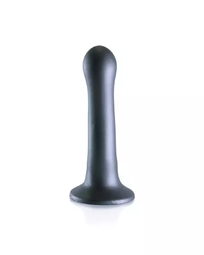 Ultra Soft Silicone G-Spot Dildo 17 cm Gunmetal by Ouch! Shots-3
