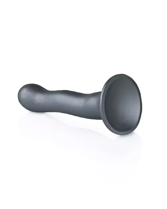 Ultra Soft Silicone G-Spot Dildo 17 cm Gunmetal by Ouch! Shots-4