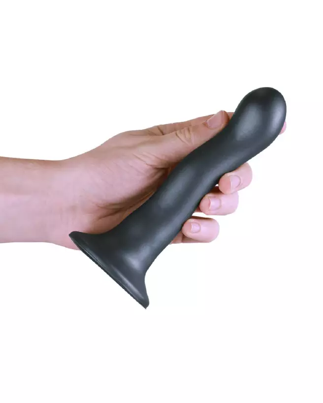Ultra Soft Silicone G-Spot Dildo 17 cm Gunmetal by Ouch! Shots-7