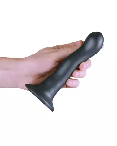 Ultra Soft Silicone G-Spot Dildo 17 cm Gunmetal by Ouch! Shots-7