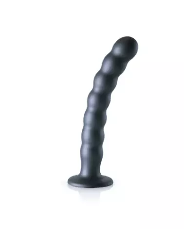 Beaded Silicone G-Spot Dildo 20.5 cm couleur Gunmetal par Ouch! by Shots-1