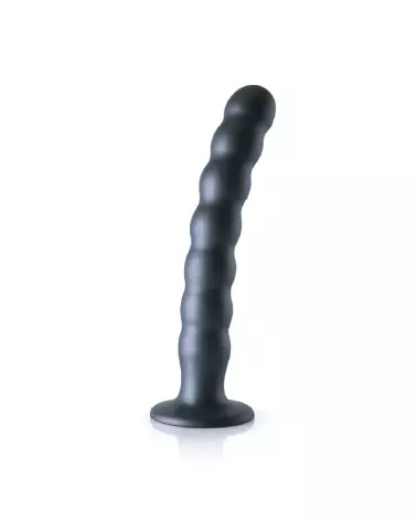 Beaded Silicone G-Spot Dildo 20.5 cm couleur Gunmetal par Ouch! by Shots-3