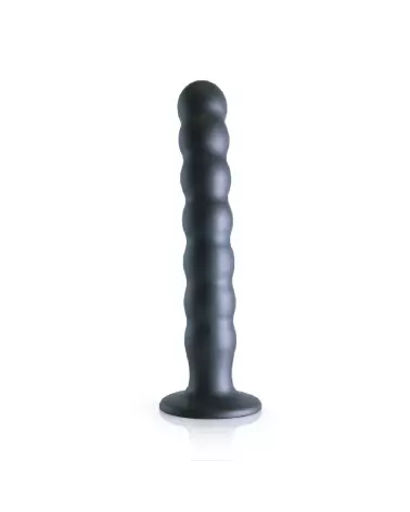 Beaded Silicone G-Spot Dildo 20.5 cm couleur Gunmetal par Ouch! by Shots-4