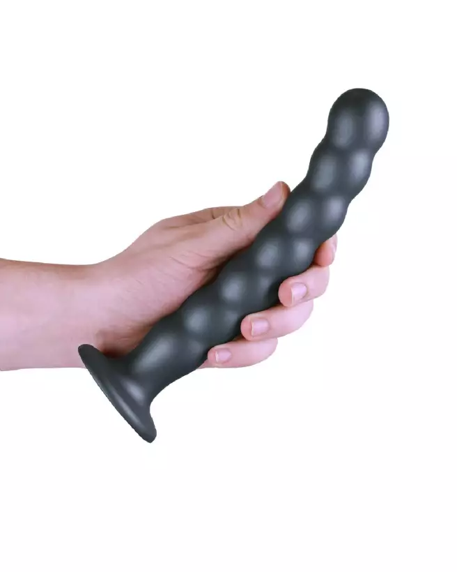 Beaded Silicone G-Spot Dildo 20.5 cm couleur Gunmetal par Ouch! by Shots-7