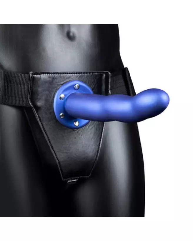 Image de Gode Ceinture Creux Courbé Bleu Métallique 20 cm - Ouch! by Shots-1