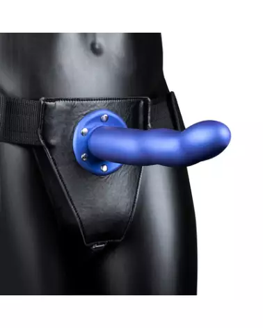 Image de Gode Ceinture Creux Courbé Bleu Métallique 20 cm - Ouch! by Shots-1