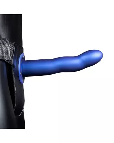 Image de Gode Ceinture Creux Courbé Bleu Métallique 20 cm - Ouch! by Shots-4