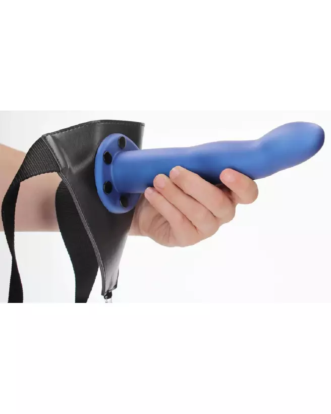 Image de Gode Ceinture Creux Courbé Bleu Métallique 20 cm - Ouch! by Shots-7