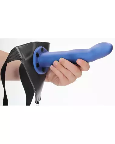 Image de Gode Ceinture Creux Courbé Bleu Métallique 20 cm - Ouch! by Shots-7