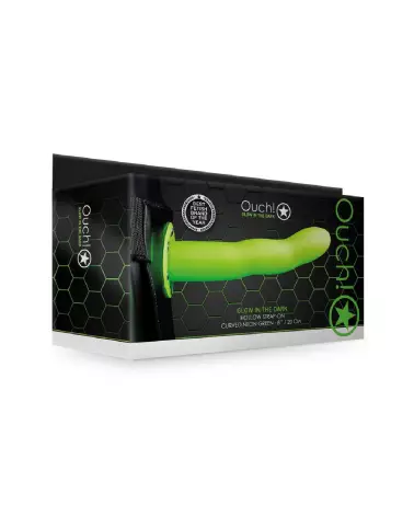 Glow in the Dark Strap-On Neon Green 20cm Ouch! by Shots-2