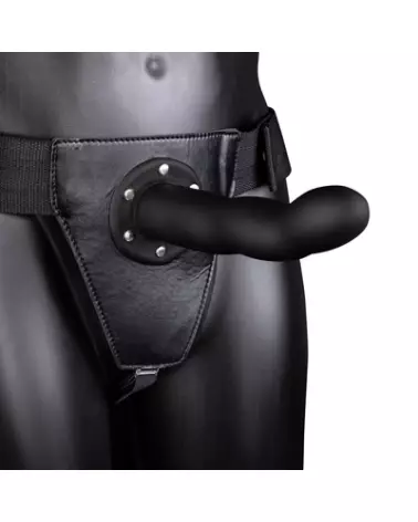 Gode Ceinture Creux Courbé Noir 20 cm Ouch! by Shots, Strap-On Réaliste-1