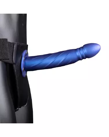 Twisted Hollow Strap-On 20 cm Bleu Métallique par Ouch! by Shots-4